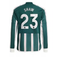 Billiga Manchester United Luke Shaw #23 Borta fotbollskläder 2023-24 Långärmad